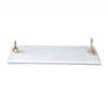 Marble Platter Rectangular With Gold Finish Metal Piece Attachment