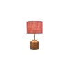 Eloise Pink Natural Fiber Shade Table Lamp with Natural Wooden Base
