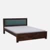 Dhunja Solid Sheesham Wood  King Size  Upholstered  Bed In Provincial Teak Finish