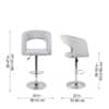 Doe Buck Adjustable Upholstered Bar Stool in Grey Colour with Chrome Base