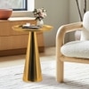 Metalsmith Designer Cone Side Table – Metal, Gold Finish