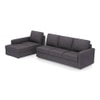 Apollo Fabric Sectional Sofa (Colour : Steel, Cushion : Soft, Back Type : Regular, Seating Capacity : Left Aligned 3 Seater + Left Aligned Chaise + Ottoman)