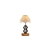 Giselle Vintage off-white Shade Table lamp with Wood & Iron Base
