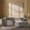 Elegantedge Wood Left Aligned 2-Seater With Upholstery Non Storage Sofa In Grey Colour
