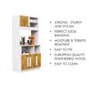 Hexa Red Crockery Unit Multipurpose Wooden Cabinet in Frosty White And Giant Wood Colour