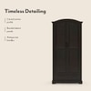 Alexandra Solid Wood 2 Door Wardrobe in American Walnut Finish