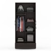 Bennis Engineered Wood 2 Door Wardrobe Without Mirror in Dark Walnut Finish