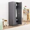 Hexa Red Wooden 4 Door Wardrobe with Hanging Space in Slate Grey Colour