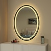 Oval Framed LED Mirror Black Matte Gold Rose Gold Brushed Silver
