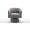 Morrow Swivel Solid Wood Round Chair in Grey Colour