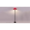 Ridge Red Fabric Floor Lamp with Black Iron Base