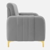 Monly Velvet 1 Seater Sofa Grey Color