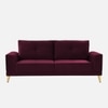 Nency Velvet 3 seater Sofa Red wine