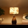 Devansh Multicolor Cotton Table Lamp With  Wood Natural Base (7X13 Inches)-15