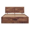 Terence Solid Wood King Size Box Storage Bed In Teak Finish