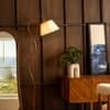 Kaze Handicrafted Floor Lamp in Golden and White Colour