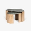 Bora Bora Solid Wood Nesting Coffee Table in Black Colour