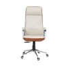 Ettorez Lexus Hb Ultra Premium Leatherette Office Chair In Cream And Tan