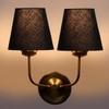 Devansh Metal Electric Wall Light in Gold Colour with Black Shade Count of 2 Lights