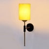 Devansh Metal Electric Wall Light in Black Colour with Yellow Shade Count of 1 Light
