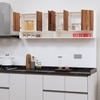6 Doors Modular Wall Mounted Kitchen Cabinet With Organizer Shelf In Aisan Walnut Finish