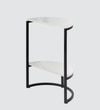 Half Round Marble Side Table Black