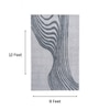 Handmade Wool Silk Area Rug Modern Wave Grey 9 x 12 Feet Carpet