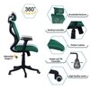 Zeeazyana High Back Ergonomic Chair in Dark Green Colour