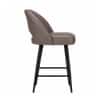 Doe Buck Faux Leather Counter Height Bar Stool in Grey Colour with Black Legs