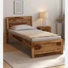 Neva Solid Wood Single  Size Bed Without Storage (Provincial Teak Finish)