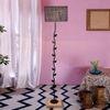 Elin Blue Cotton Shade Floor Lamp