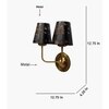 Devansh Metal Electric Wall Light in Gold Colour with Black Shade Count of 2 Lights
