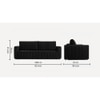 Beliss 3 Pull Out Sofa Cum Bed ith storage In Black Colour