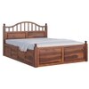 Syan Solid Wood King  Size Upholstered Bed With Hydraulic Storage (Honey Oak Finish)