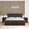 Madhvi Solid Wood Size Bed In Box Storage Bed In Provincial Walnut Finish