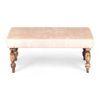 Bestone Solid Wood Bench In Ivory Sparkle Velvet Fabric
