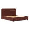 Milan Engineered Wood Queen Size Bed with Hydraulic Storage in Deep Crimson Velvet Colour