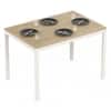 Holven 4 Seater Rectangular Dining Table European oak & white