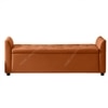 Sibol Leatherette  2 Seater Ottoman Bench with Storage  in Tan Color