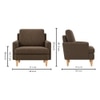 Oliver Boucle Fabric Lounge Chair in Brown Colour
