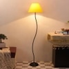 Luca Yellow Fabric Floor Lamp with Black Iron Base