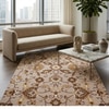 Presto Beige Traditional Hand Tufted Wool Carpet 5X7 Feet