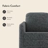 Kobi 2 Seater Fold Out Sofa Cum Bed in Charcoal Haze Colour with topper