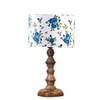 Devansh Multicolor Cotton Table Lamp With  Wood Natural Base (7X7X15.5 Inches)-15