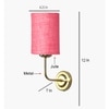 Devansh Metal Electric Wall Light in Gold Colour with Pink Shade Count of 1 Light