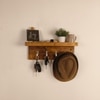 Baxter Wooden Wall Shelf Organiser With Key Holders