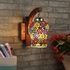 Devansh Solid Wood Electric Wall Light in Brown Colour with Multi Shade Count of 1 Light