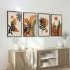 The Castle Decor Boho Abstract Botanical Wall Art Set of 4 Design 5 11x17 Inch