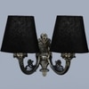 Devansh Metal Electric Wall Light in Antique Gold Colour with Black Shade Count of 2 Lights