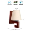 Devansh Solid Wood Electric Wall Light in off-white Colour with off-white Shade Count of 1 Light